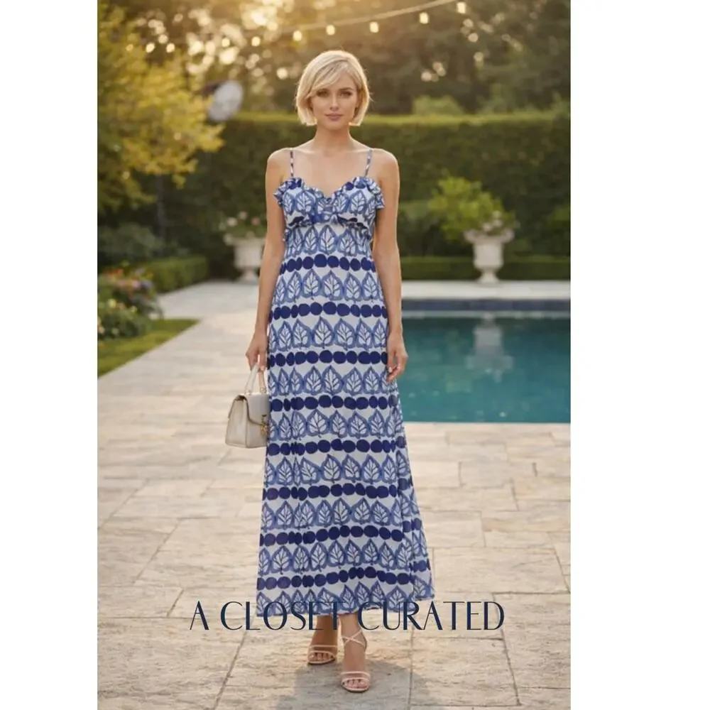 Kate Spade Madlyn Maxi Dress XS Bue NWT